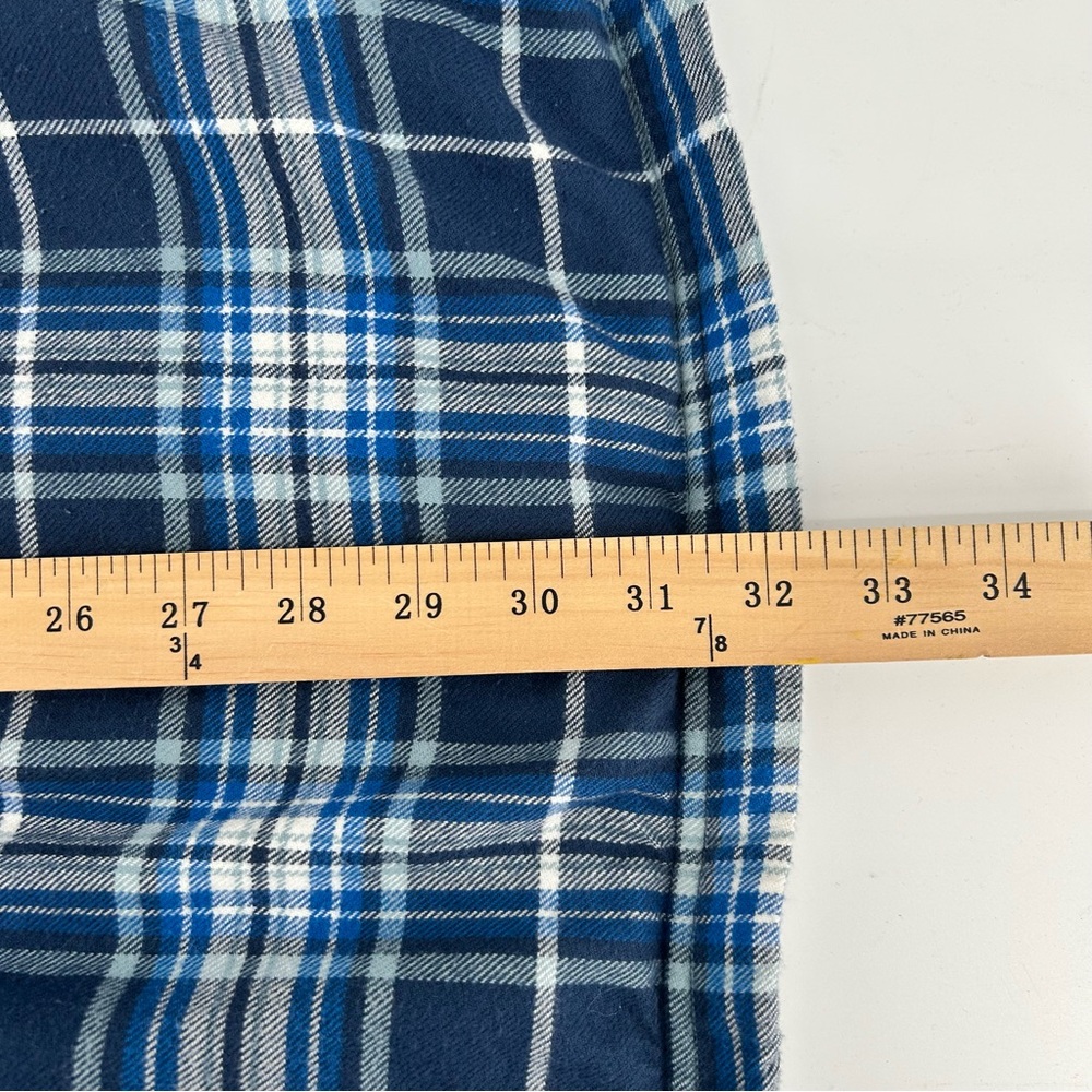 LL Bean Men's Traditional Fit Blue Plaid Fleece Lined Flannel Shacket 2XL Chore - Picture 10 of 10